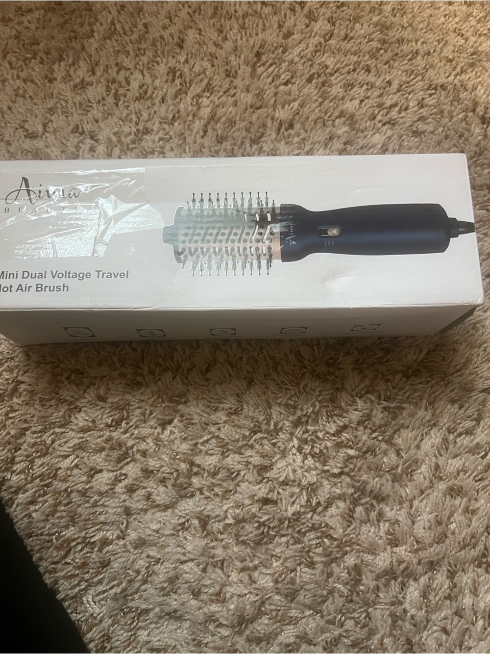 Aima Beauty Mini Dual Voltage Travel Hot Air Brush - Blue